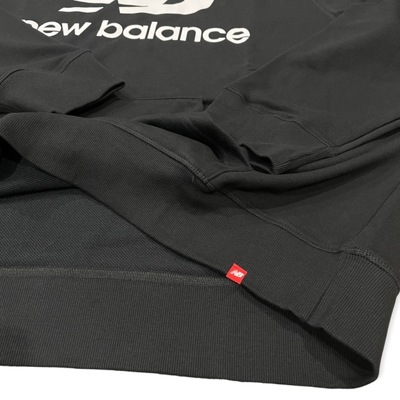 New Balance Men's Nb Essentials Stacked Logo Pullover Hoodie Black Size 3X - Picture 7 of 10